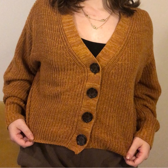 Orange fall button sweater! - Picture 3 of 5